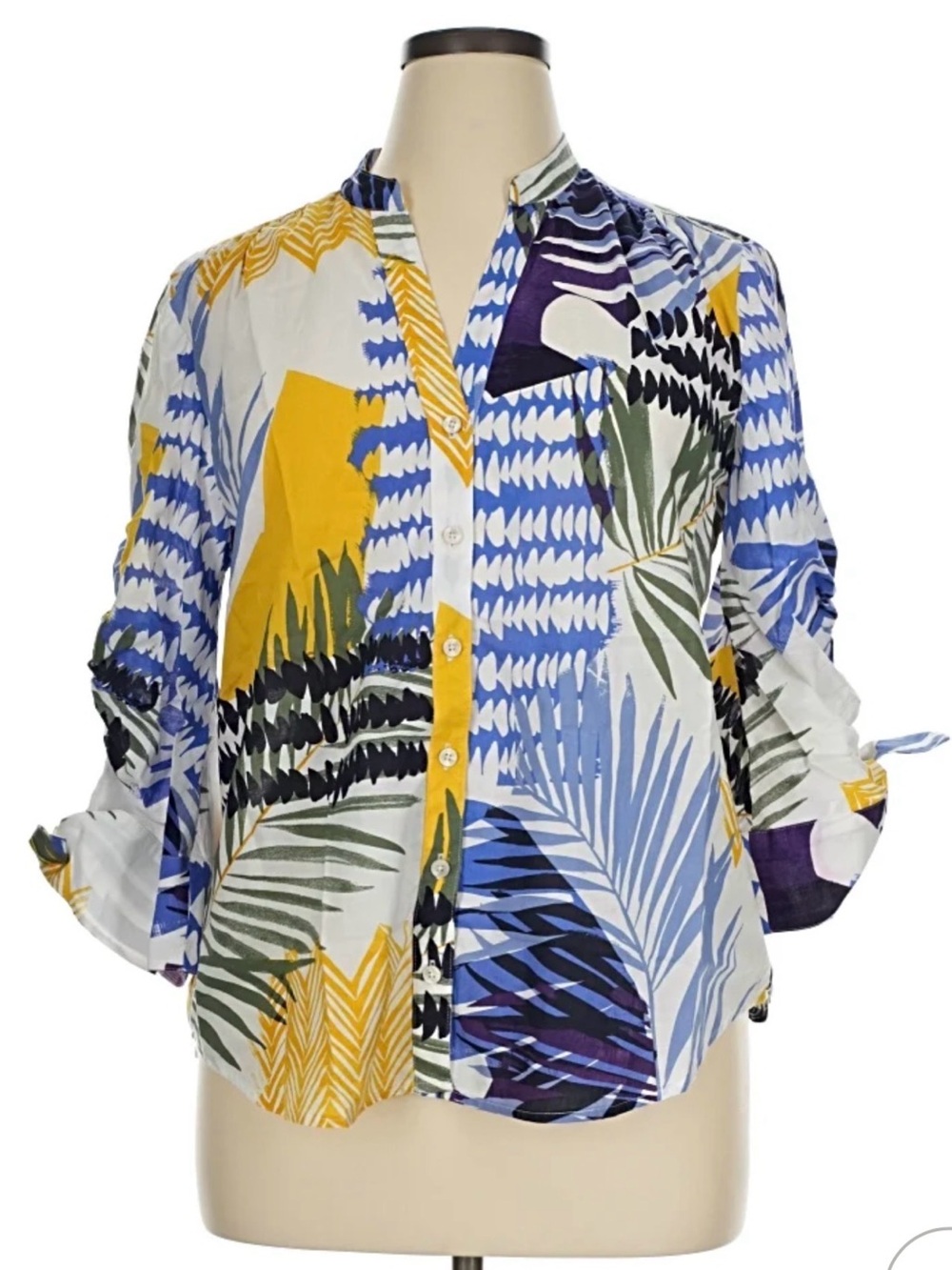 Chico's Tropical Print Button-Down Shirt